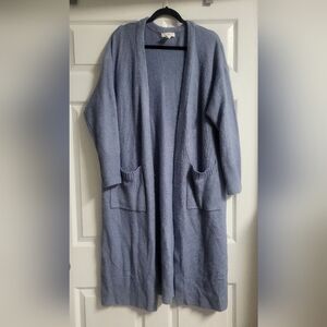 H&M - Womens, Long, Oversized, Pigeon Blue, Soft,Wool Blend Sweater - Size S